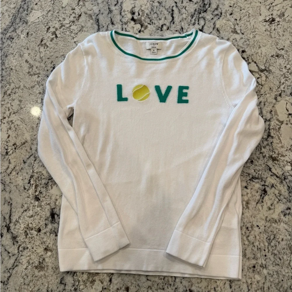 J.Crew LOVE Tennis Sweater Small White Cotton Re-Imagined